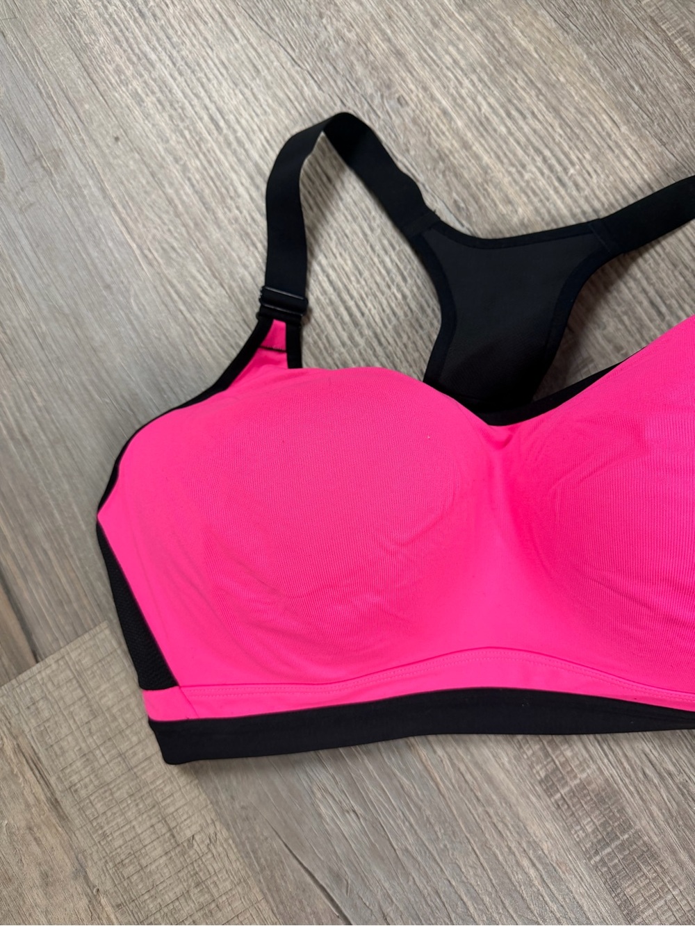 Victoria's Secret Hot Pink and Black High-Impact Sports Bra